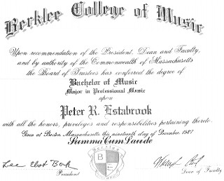 Berklee College of Music Diploma